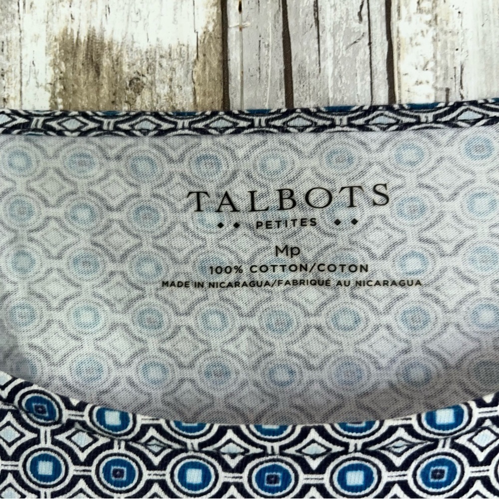 Talbots Blue Mixed Print Long Sleeve - Picture 4 of 4